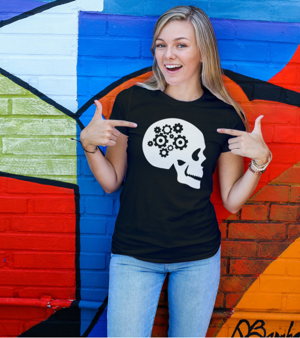 Mechanic Brain Gear Skull T-Shirt