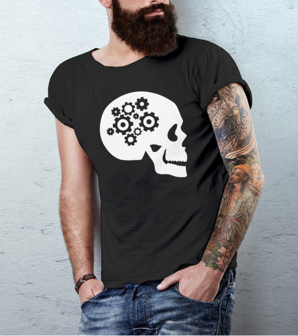 Mechanic Brain Gear Skull T-Shirt