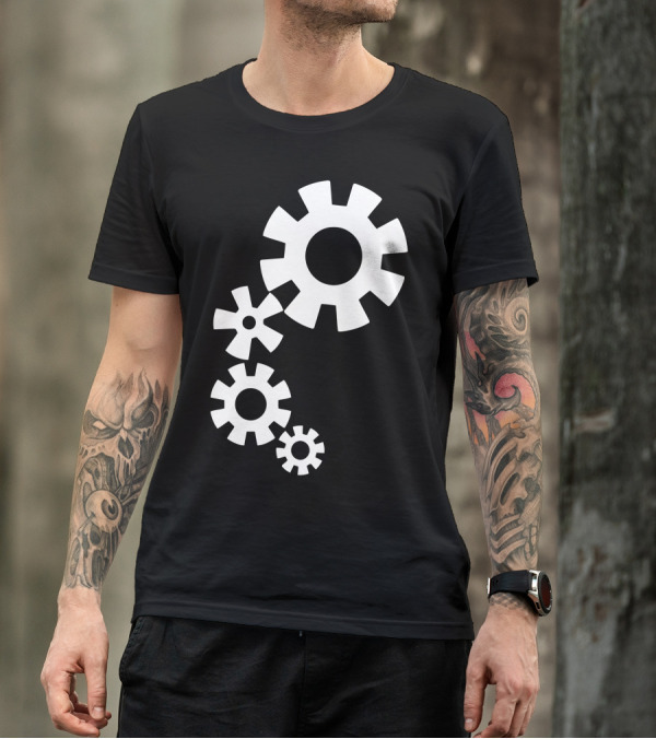 Mechanic Gears Iconic Industrial Machinery Wheels T-Shirt