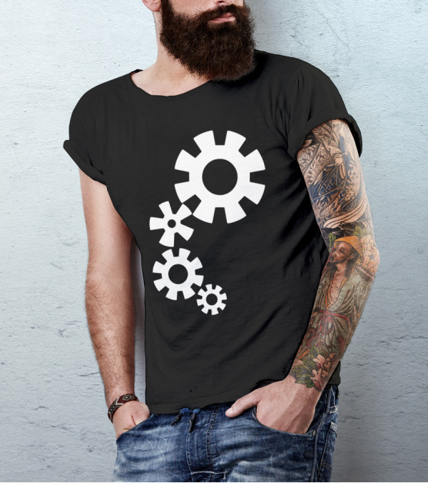 Mechanic Gears Iconic Industrial Machinery Wheels T-Shirt