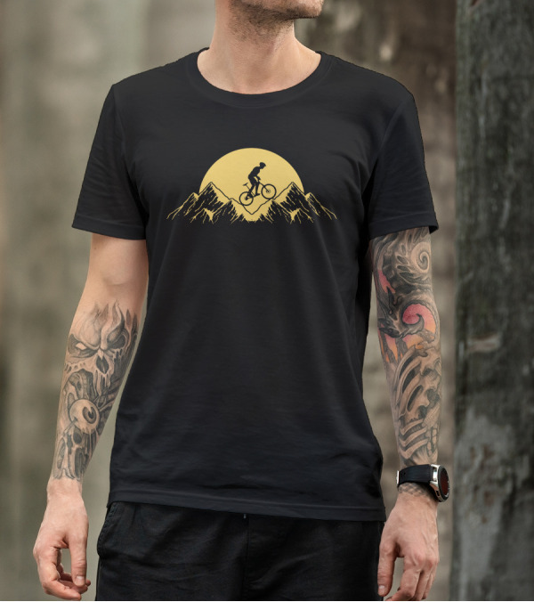 Mountain Bike Downhill Adventure Sunset T-Shirt