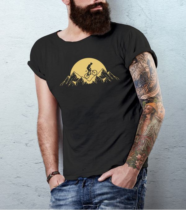 Mountain Bike Downhill Adventure Sunset T-Shirt