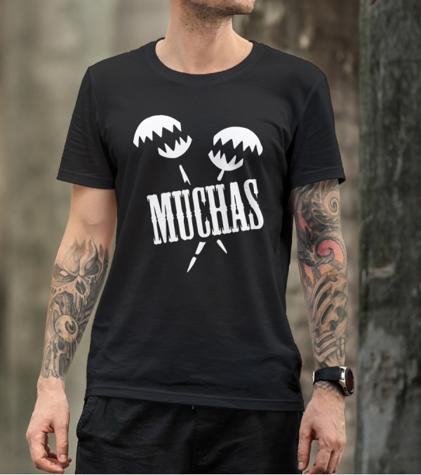 Muchas Maracas Logo With Black And White Maracas T-Shirt
