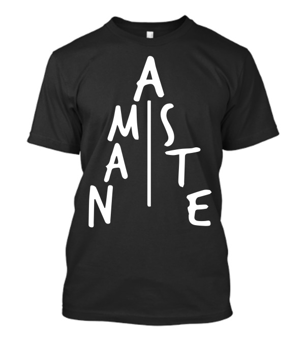 Namaste Vertical Text Styling With Line Divider T-Shirt