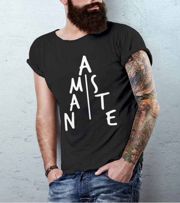 Namaste Vertical Text Styling With Line Divider T-Shirt