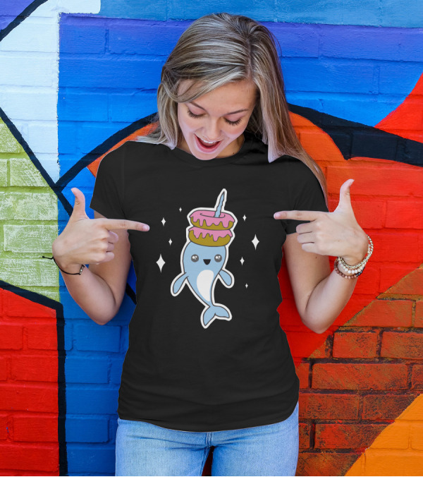 Narwhal Donuts Kawaii Cute Unicorn Harajuku Sweet Cool Awesome Sparkle T-Shirt