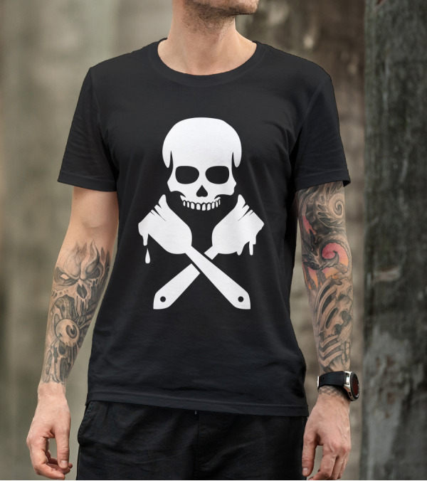 Painter Skull Crossed Brushes T-Shirt