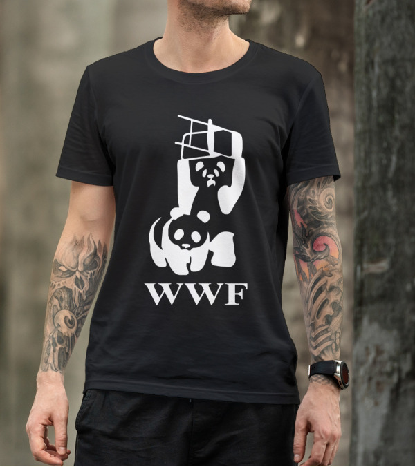 WWF Panda Holding Chair T-Shirt