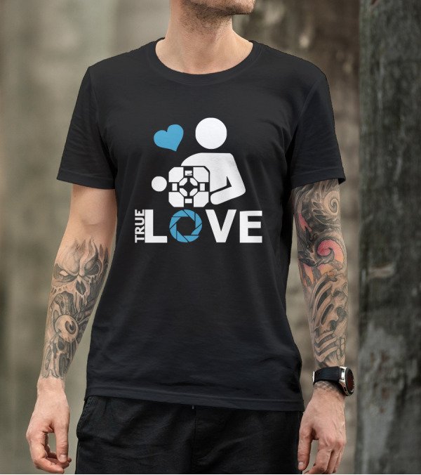 Portal Companion Cube True Love Aperture Lab Gamer T-Shirt