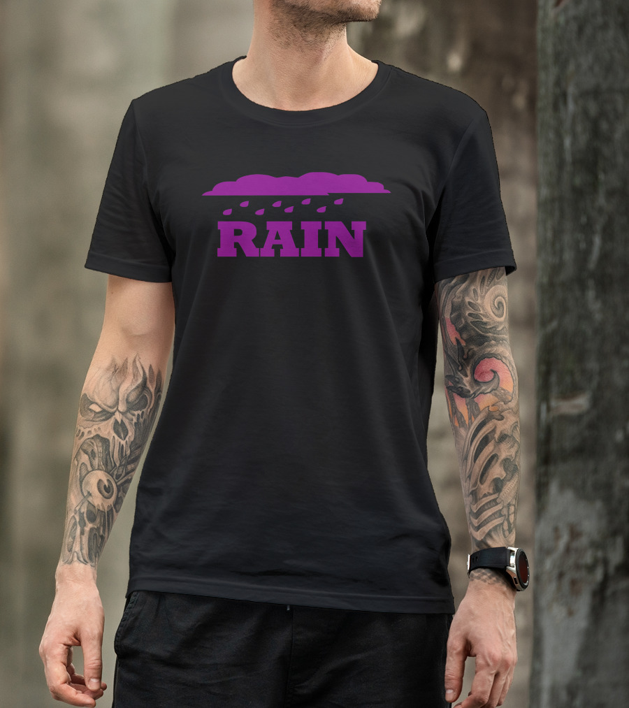 RAIN Purple Iconic Text Cloud T-Shirt