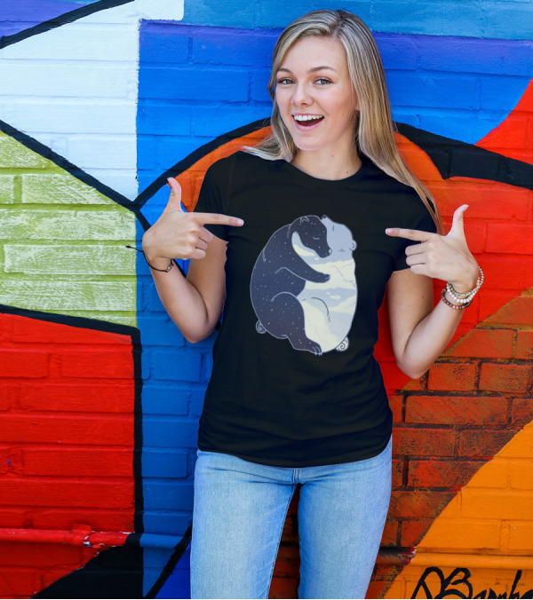 Protect Our Fat Bears Night And Day Hugging Polar And Grizzly Bears T-Shirt