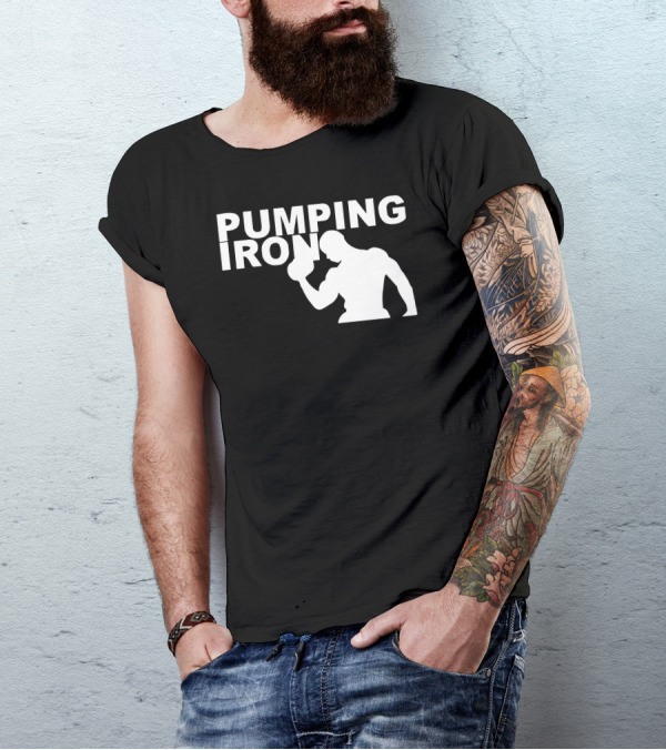 Pumping Iron Gym Training Bodybuilding Workout Keepfit Weightlifting T-Shirt