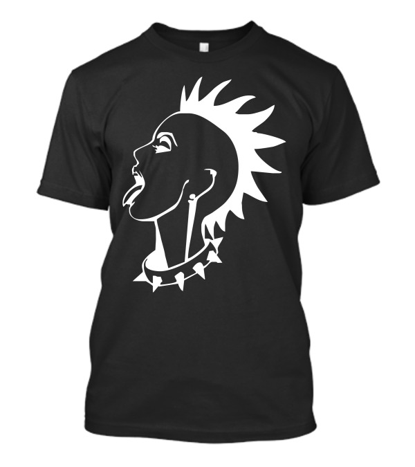 Punk Rock Girl Mohawk Spike Choker Ska Band T-Shirt