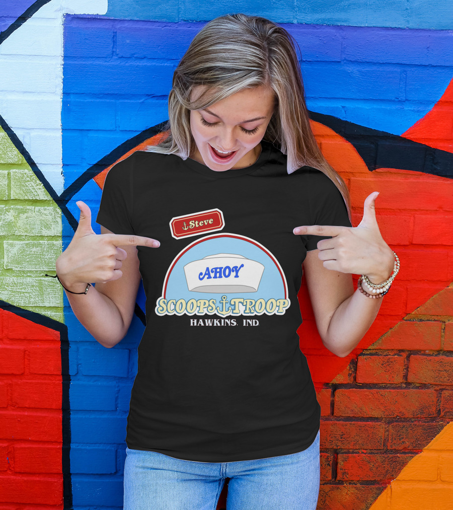Scoops Ahoy Ahoy Steve Scoops Troop Hawkins Ind T-Shirt