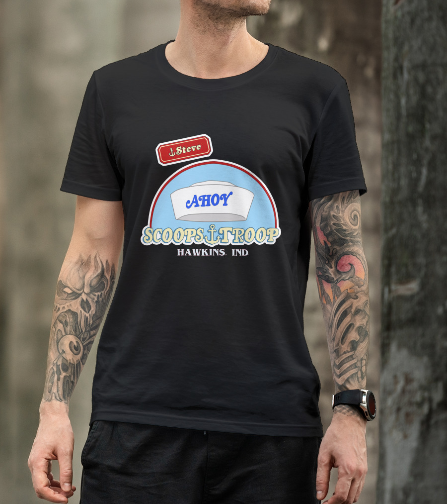 Scoops Ahoy Ahoy Steve Scoops Troop Hawkins Ind T-Shirt
