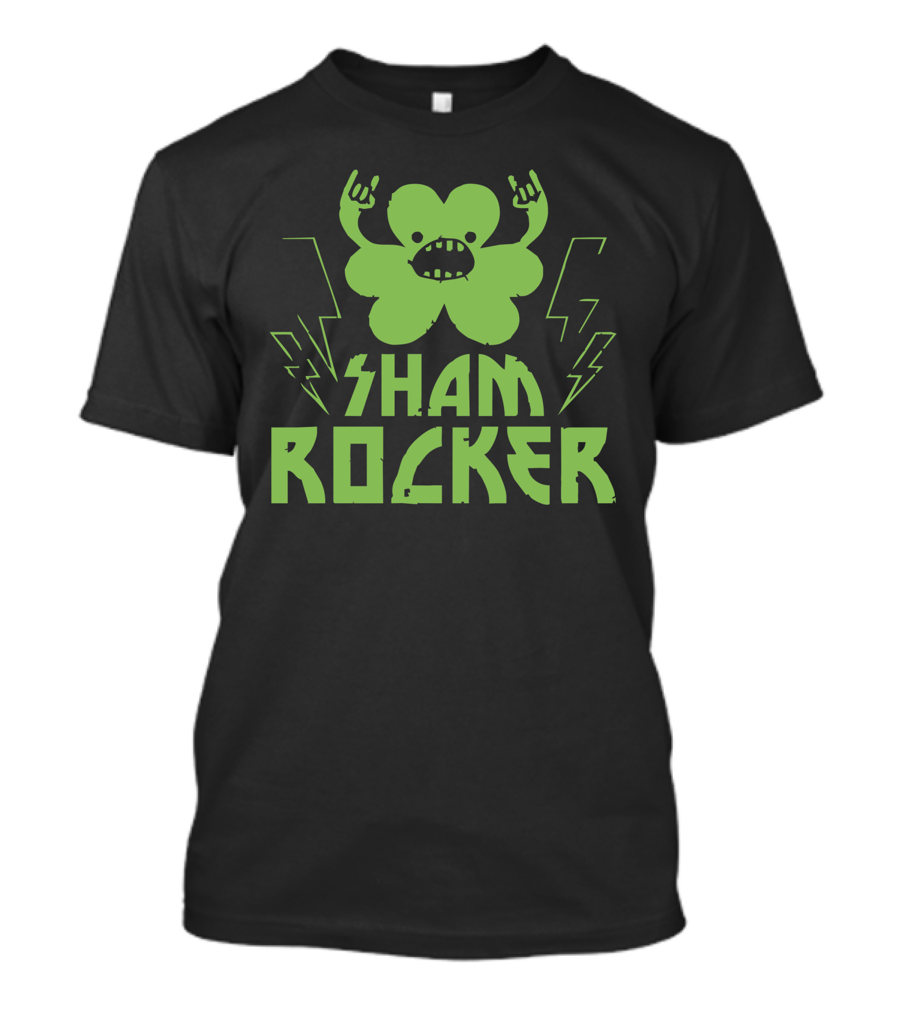 Sham Rocker Shamrock Monster Lightning T-Shirt