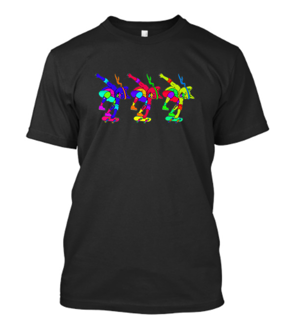 Skateboarding Cats In Neon Colors T-Shirt