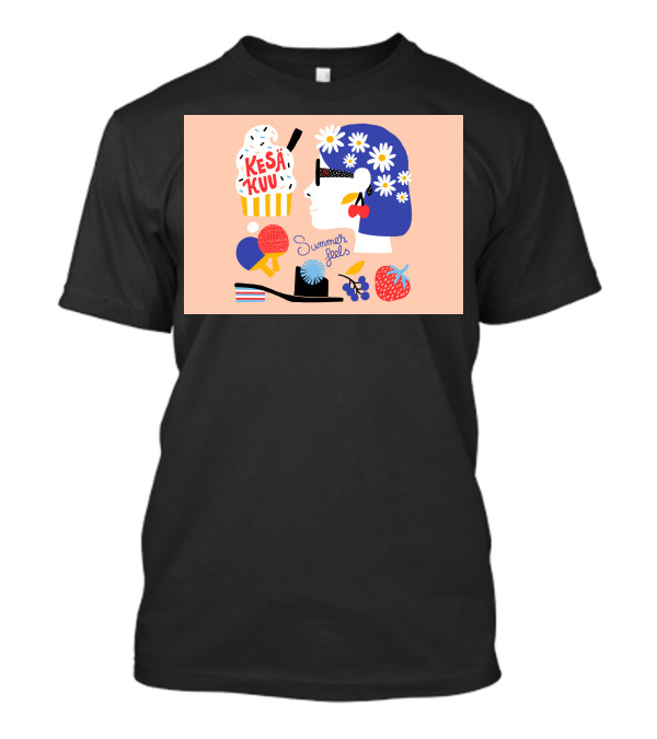 Kesäkuu Summer Feels Daisy Head Ice Cream Fun T-Shirt