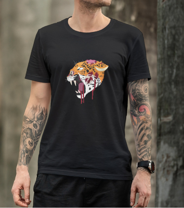Stay Hungry Leopard Skull With Dripping Blood T-Shirt