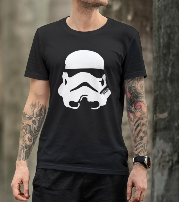 Storm Trooper Helmet Silhouette Iconic White T-Shirt