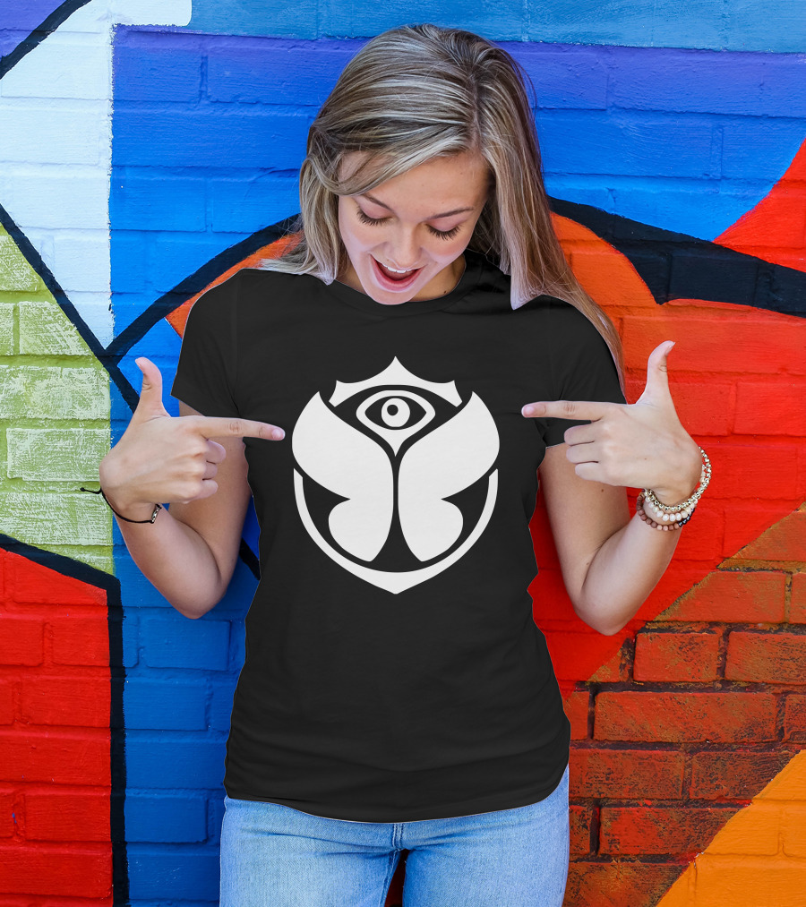 Tomorrowland Man Iconic Symbol Butterfly Eye Festival T-Shirt
