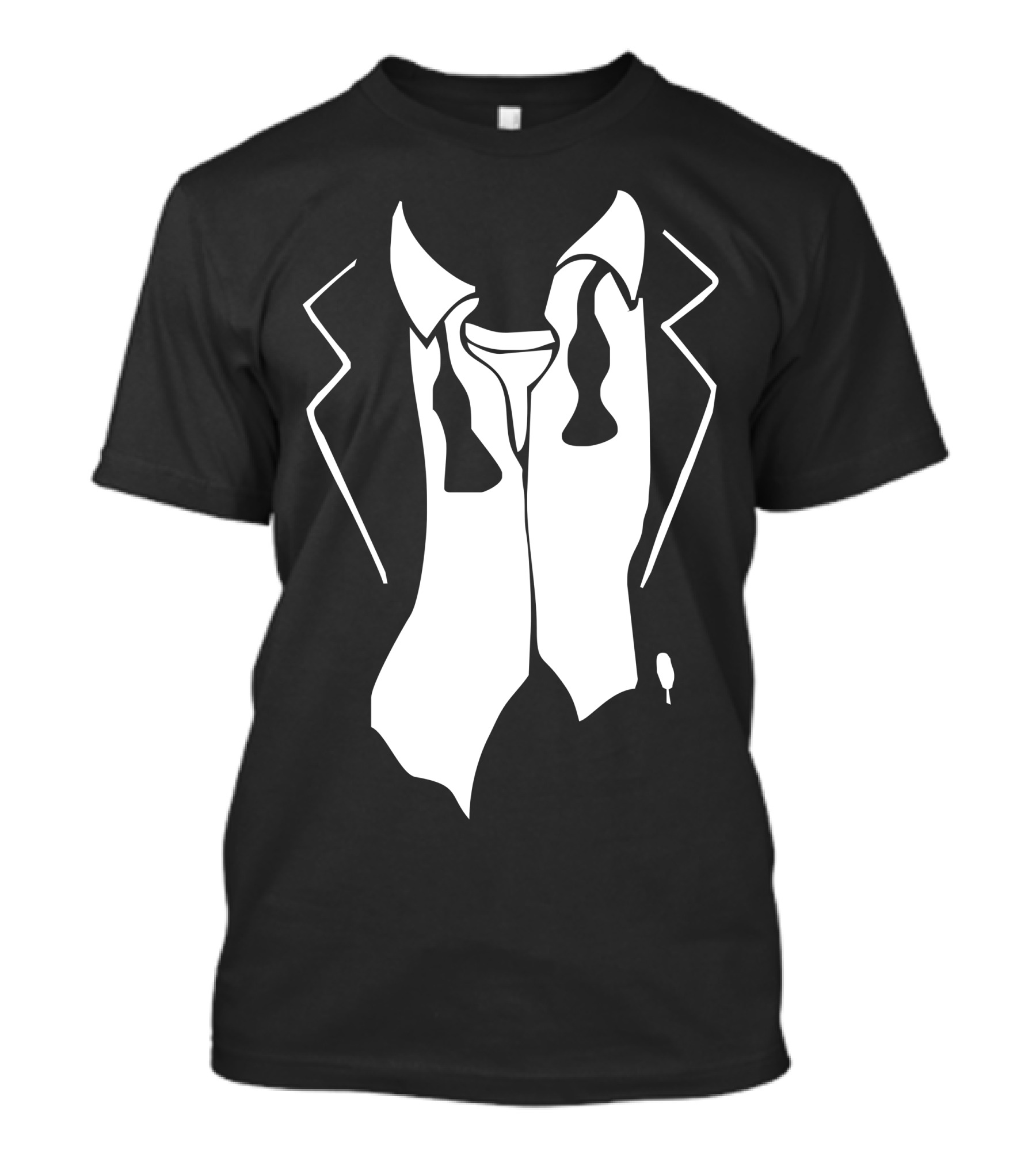 Tuxedo After Party Untied Bow Tie And Collar Outline T-Shirt