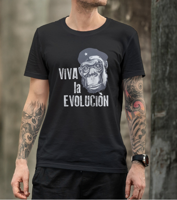 Viva La Evolucion Ape Che Beret T-Shirt