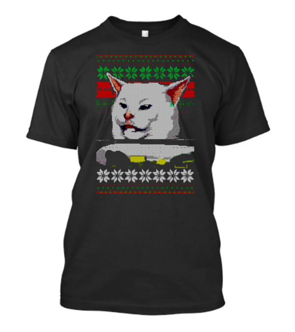 Woman Yelling At Cat Meme Christmas T-Shirt