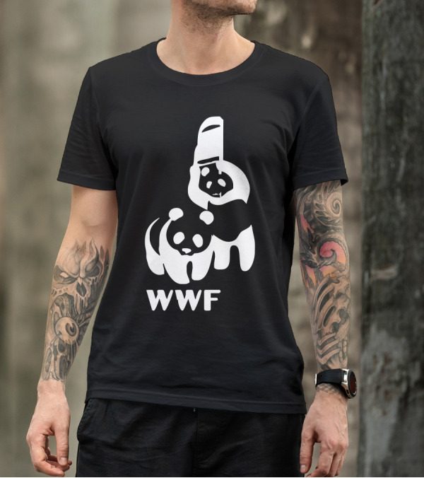 WWF Funny Panda Bear Banksy Wrestling T-Shirt
