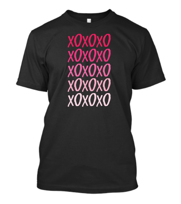 Xoxoxo Gradient Pink Tones Pattern Valentine's Day Hugs And Kisses T-Shirt