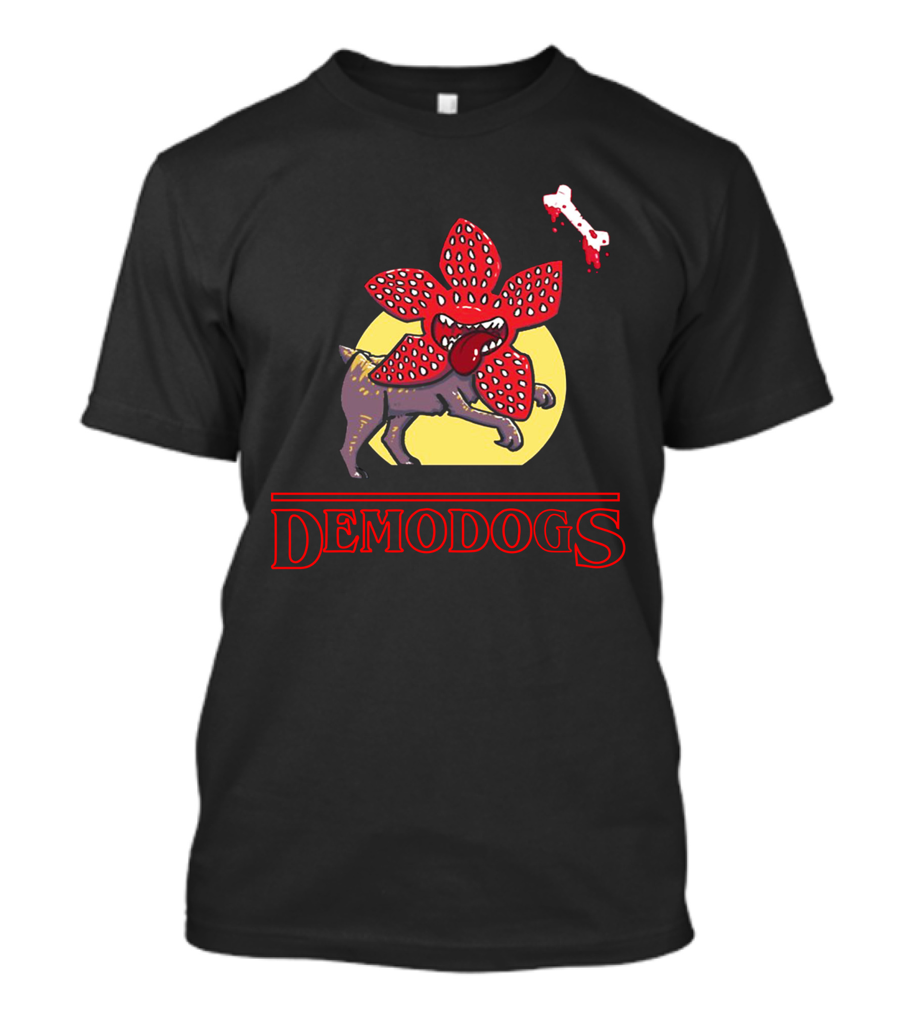 Adopt A Demodog Merch Creepy Creature With Bloody Bone T-Shirt