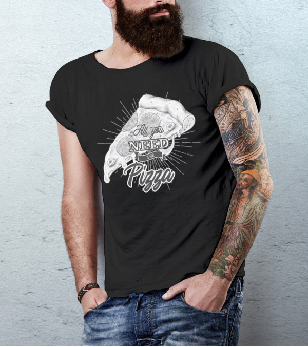 All You Need Is Pizza Love Graphic Pizza Slice T-Shirt