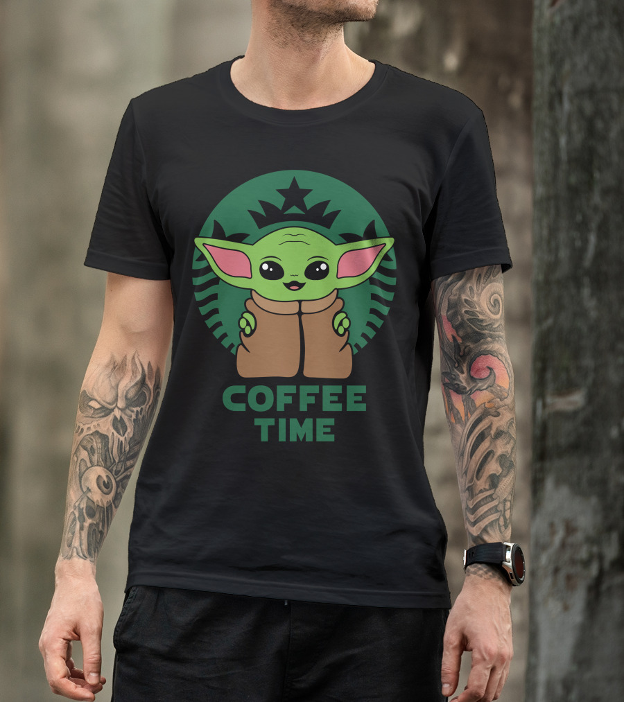 Star Wars Baby Yoda Coffee Time Starbucks T-Shirt