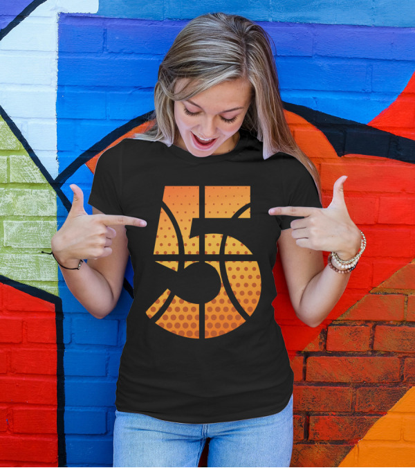 Basketball-Themed Number 5 Hoop Lovers T-Shirt