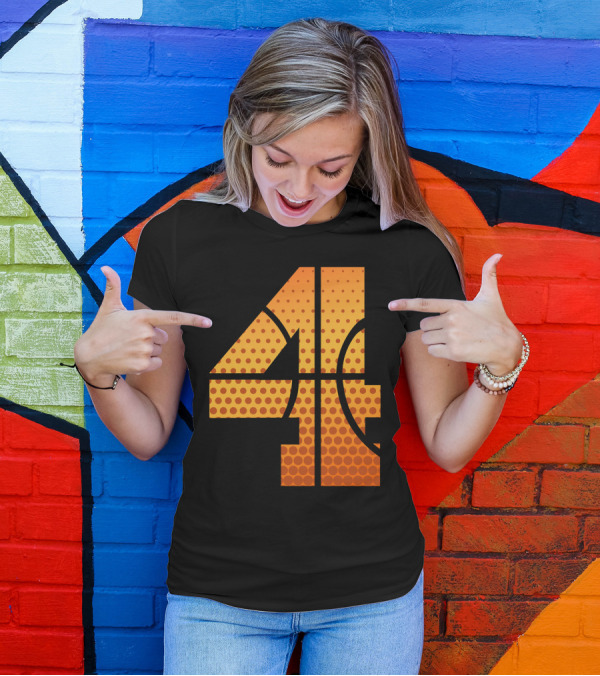 Basketball Number Four Dot T-Shirt