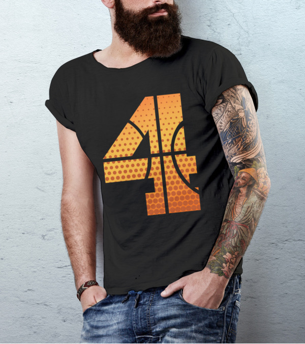 Basketball Number Four Dot T-Shirt