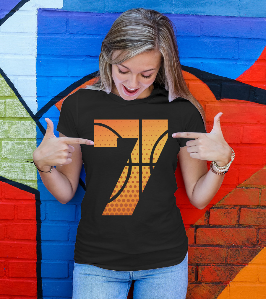 Basketball Seven Graphic Number T-Shirt
