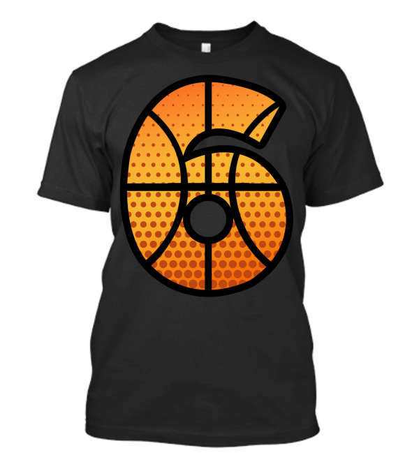 Basketball-Themed Number 6 T-Shirt