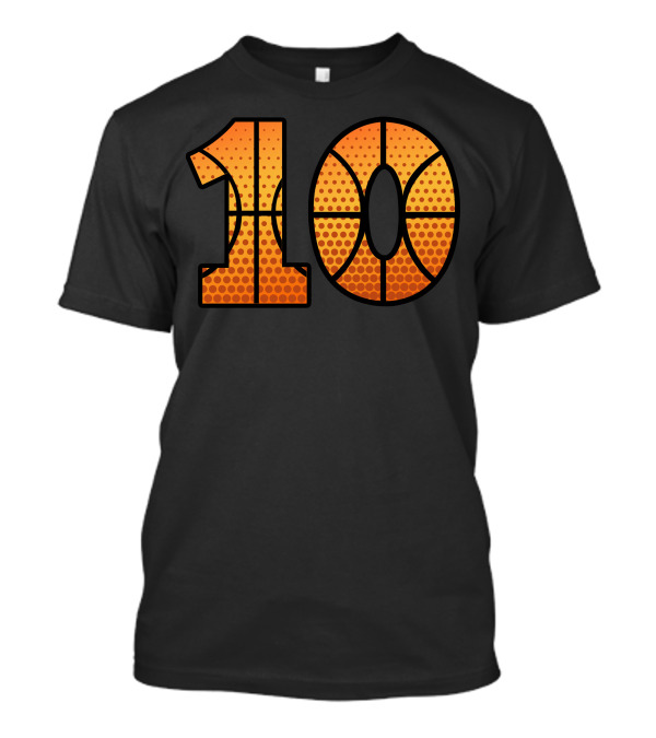 Basketball Number 10 With Orange Ball T-Shirt