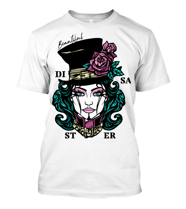 Beautiful Disaster Woman Hat Rose T-Shirt
