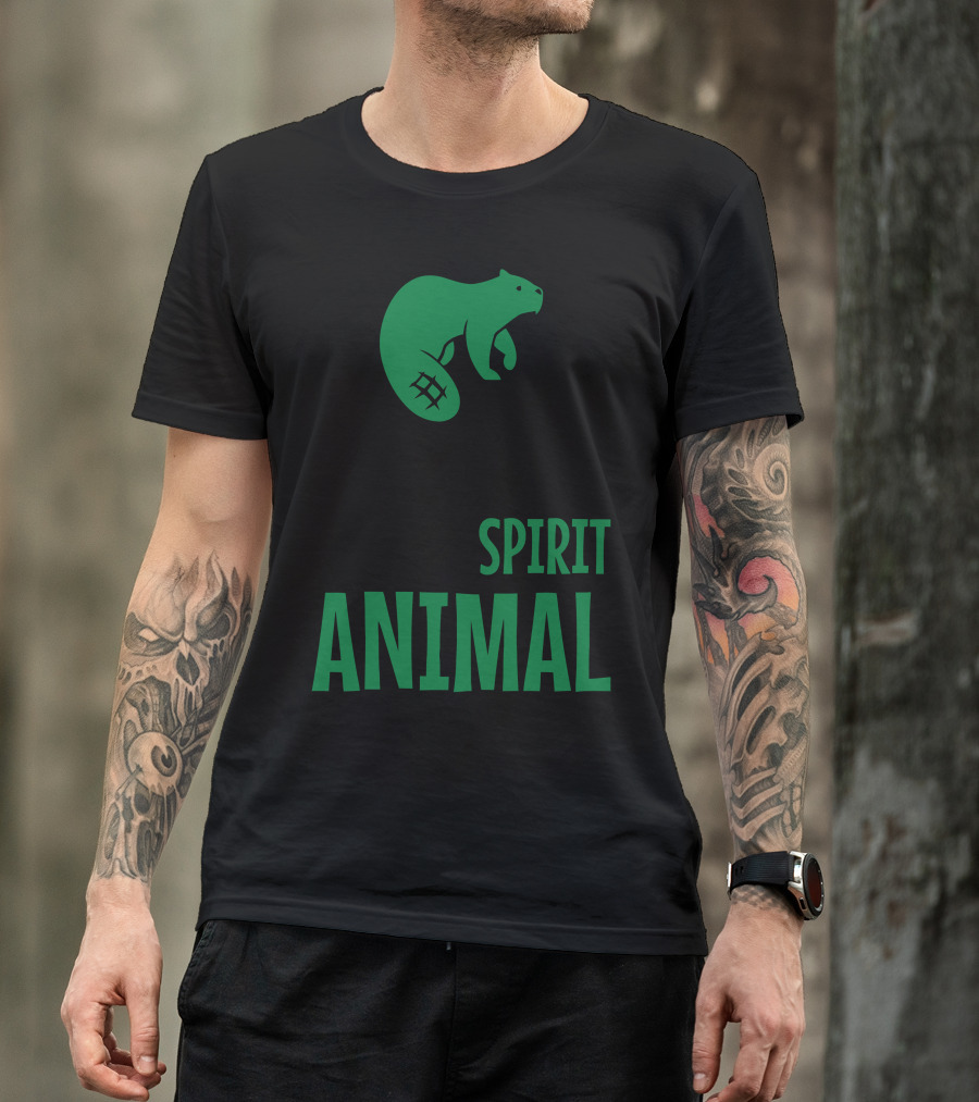 Beavers Are My Spirit Animal Green Beaver T-Shirt
