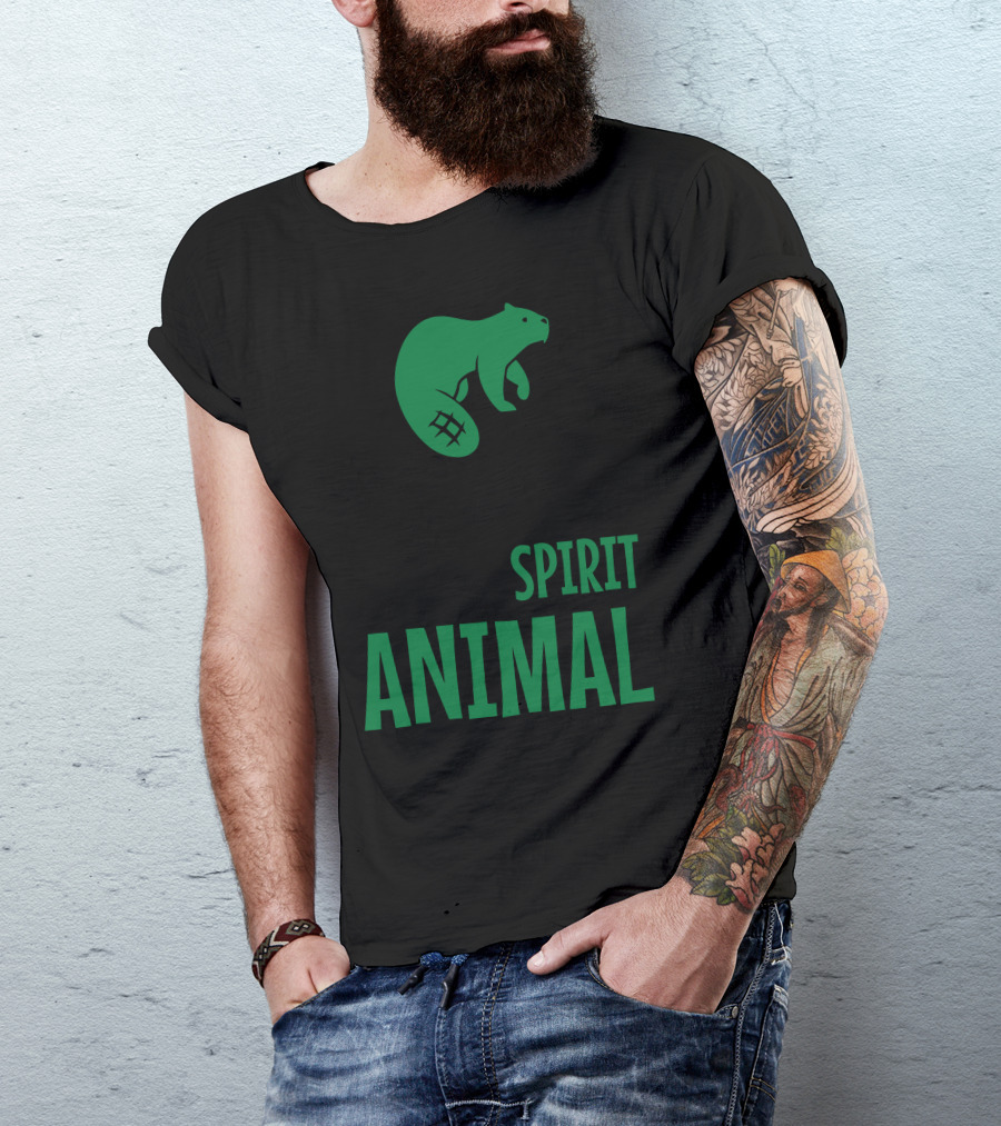 Beavers Are My Spirit Animal Green Beaver T-Shirt