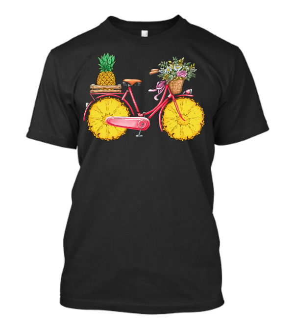 Pineapple Bicycle With Floral Basket T-Shirt