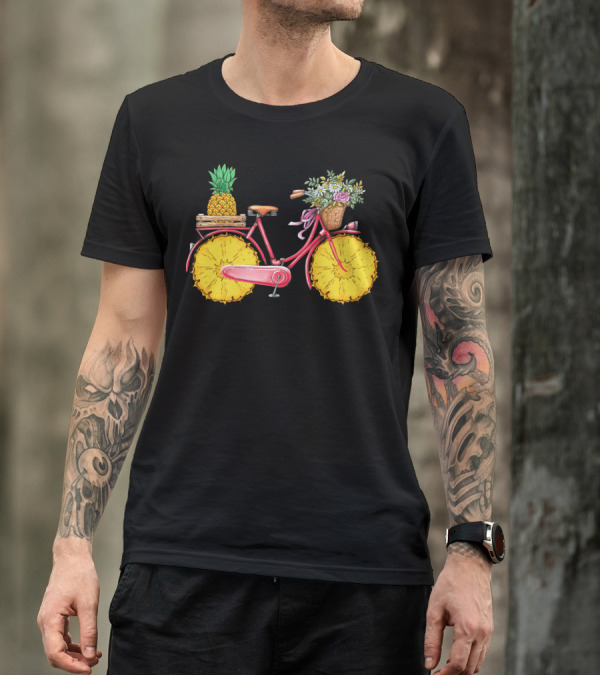 Pineapple Bicycle With Floral Basket T-Shirt