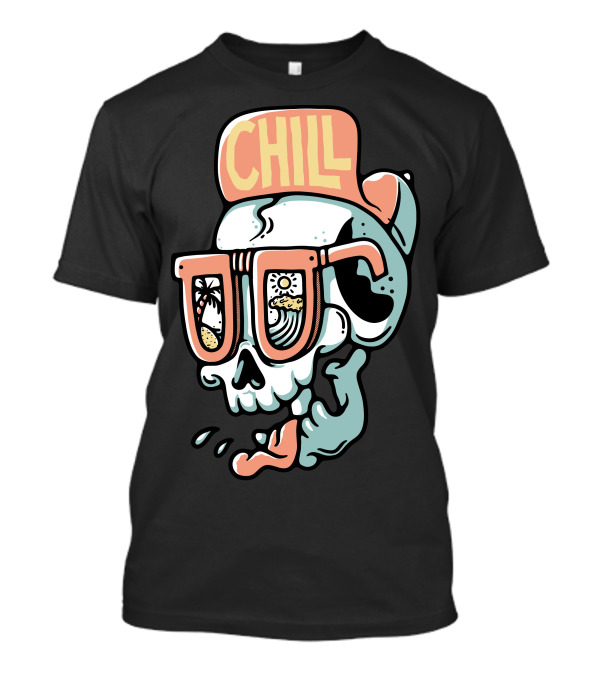 Chill Skull Beach Vibes Sunglasses Scene T-Shirt