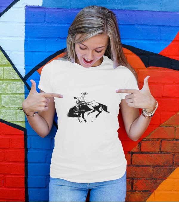 Cowboy Action Riding And Taming The Bucking Horse T-Shirt