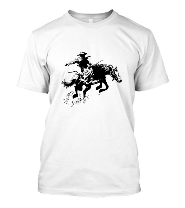 Cowboy Action Rider On Galloping Horse T-Shirt