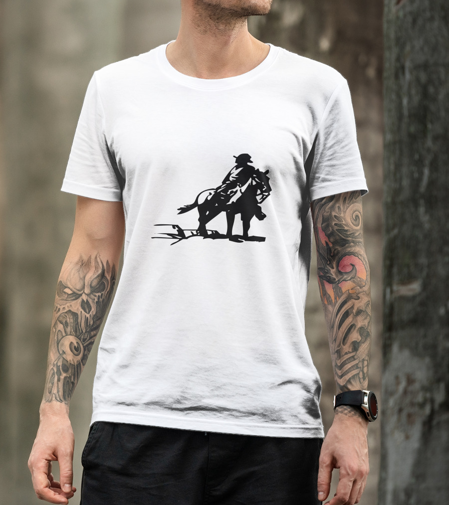 Cowboy On Horseback Shadow T-Shirt