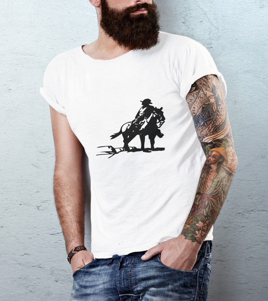 Cowboy On Horseback Shadow T-Shirt