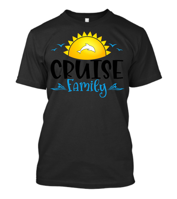 Cruise Family Dolphin Sunset With Birds T-Shirt